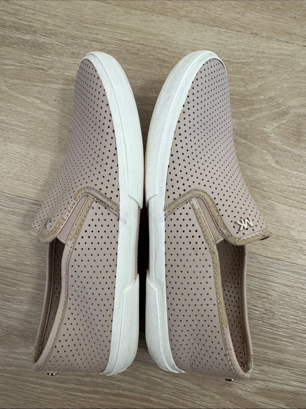 Michael Kors Perforated Slip-On Sneakers in Blush Pink